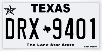 TX license plate DRX9401