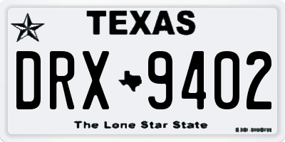 TX license plate DRX9402