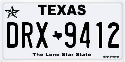 TX license plate DRX9412