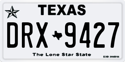 TX license plate DRX9427