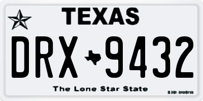 TX license plate DRX9432