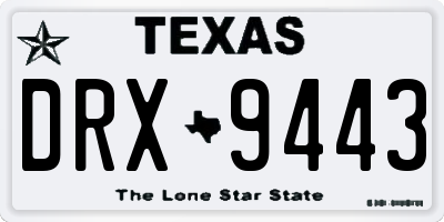 TX license plate DRX9443