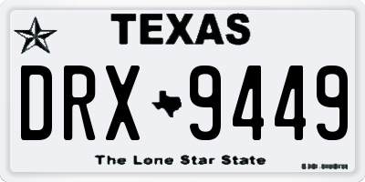 TX license plate DRX9449