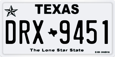 TX license plate DRX9451