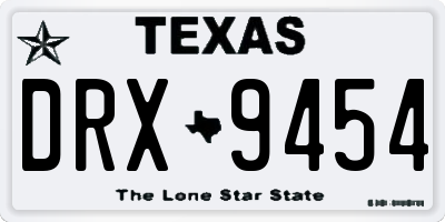 TX license plate DRX9454
