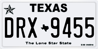 TX license plate DRX9455