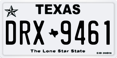 TX license plate DRX9461