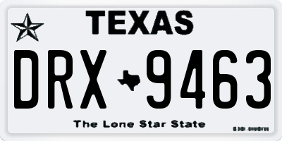TX license plate DRX9463