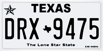 TX license plate DRX9475