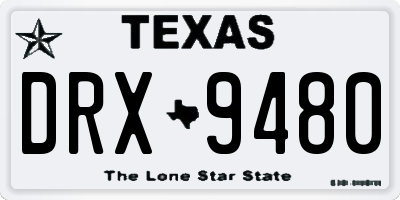 TX license plate DRX9480
