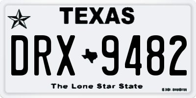 TX license plate DRX9482