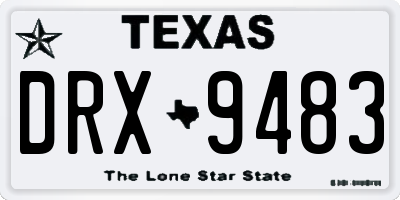 TX license plate DRX9483