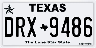 TX license plate DRX9486