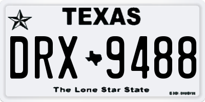 TX license plate DRX9488