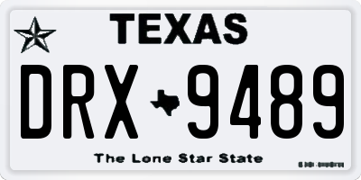 TX license plate DRX9489