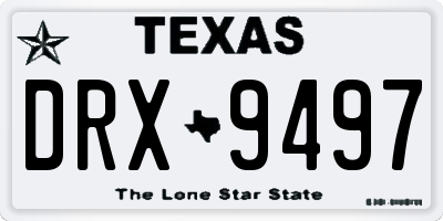 TX license plate DRX9497