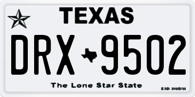 TX license plate DRX9502