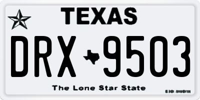 TX license plate DRX9503