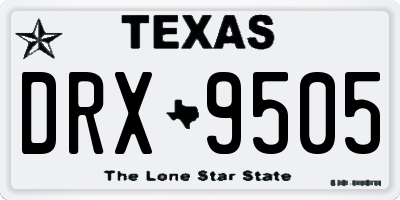 TX license plate DRX9505