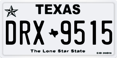 TX license plate DRX9515