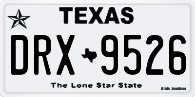 TX license plate DRX9526