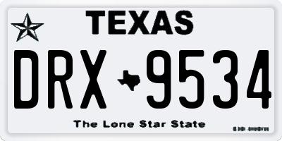 TX license plate DRX9534
