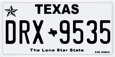 TX license plate DRX9535