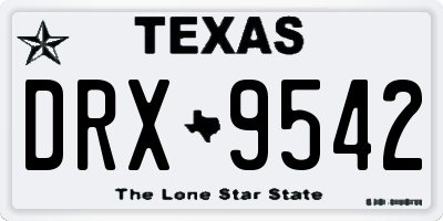 TX license plate DRX9542