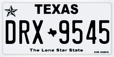 TX license plate DRX9545