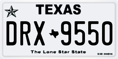 TX license plate DRX9550