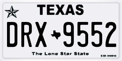 TX license plate DRX9552