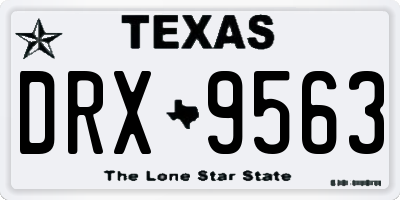 TX license plate DRX9563