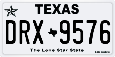 TX license plate DRX9576