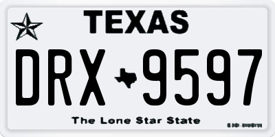 TX license plate DRX9597