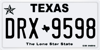 TX license plate DRX9598