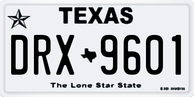 TX license plate DRX9601