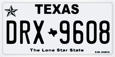 TX license plate DRX9608