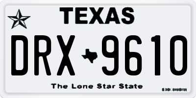 TX license plate DRX9610