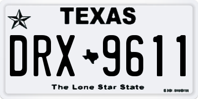 TX license plate DRX9611