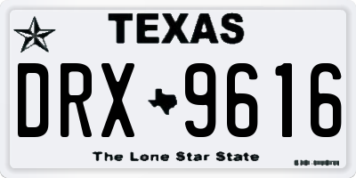 TX license plate DRX9616