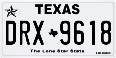 TX license plate DRX9618