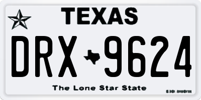 TX license plate DRX9624