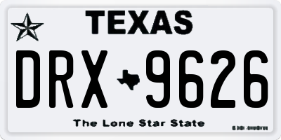 TX license plate DRX9626