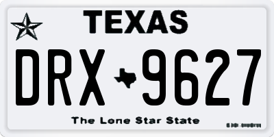 TX license plate DRX9627
