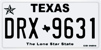 TX license plate DRX9631