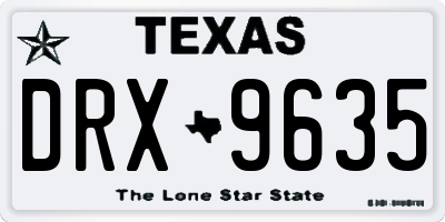 TX license plate DRX9635