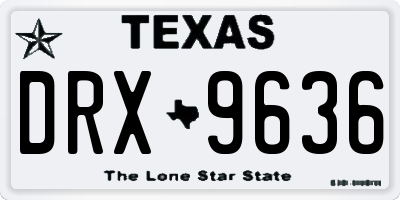 TX license plate DRX9636