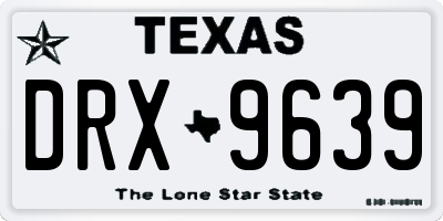 TX license plate DRX9639