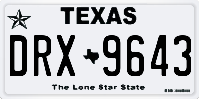 TX license plate DRX9643