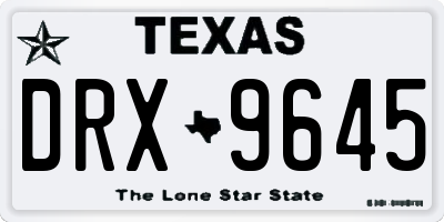 TX license plate DRX9645